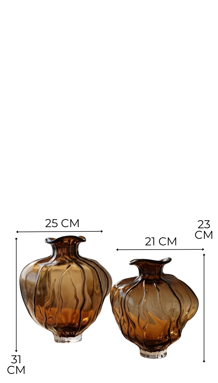 AMBER VASE SET